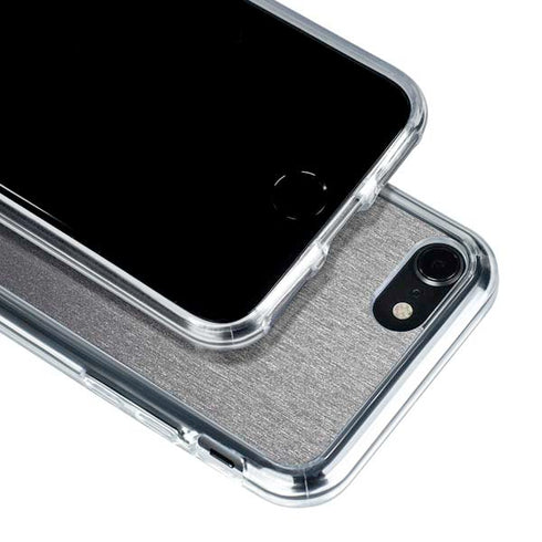 Specialty Vinyl Brushed Steel Texture iPhone SE (2nd & 3rd Gen) Clear Case