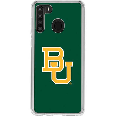 Baylor University BU - Green Galaxy A21 Clear Case