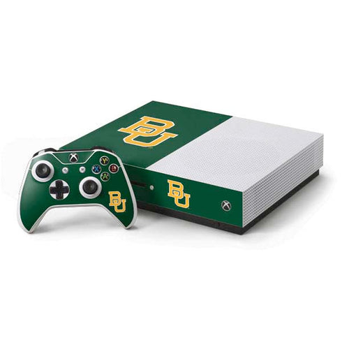 Baylor University BU - Green Xbox One S Console and Controller Bundle Skin
