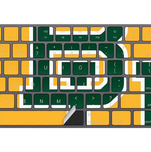 Baylor University BU Yellow Magic Keyboard with Numeric Keypad Skin