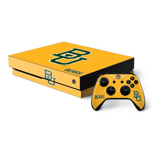 Baylor University BU Yellow Xbox One X Bundle Skin