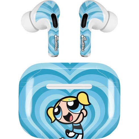 Cartoon Network Powerpuff Girls Bubbles Blue Hearts Apple AirPods Pro Skin