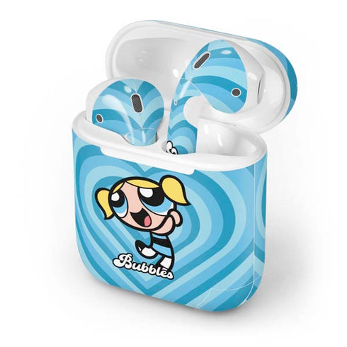 Cartoon Network Powerpuff Girls Bubbles Blue Hearts Apple AirPods Skin