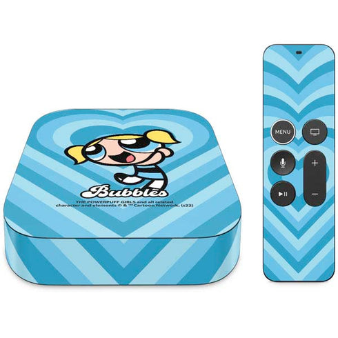 Cartoon Network Powerpuff Girls Bubbles Blue Hearts Apple TV Skin