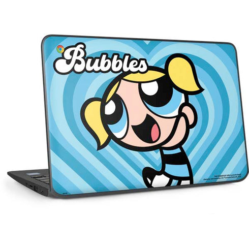 Cartoon Network Powerpuff Girls Bubbles Blue Hearts HP Chromebook Skin