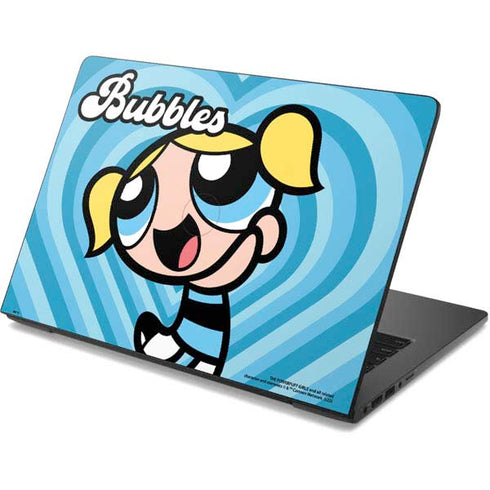 Cartoon Network Powerpuff Girls Bubbles Blue Hearts Dell Chromebook Skin