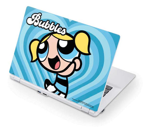 Cartoon Network Powerpuff Girls Bubbles Blue Hearts Acer Chromebook Skin