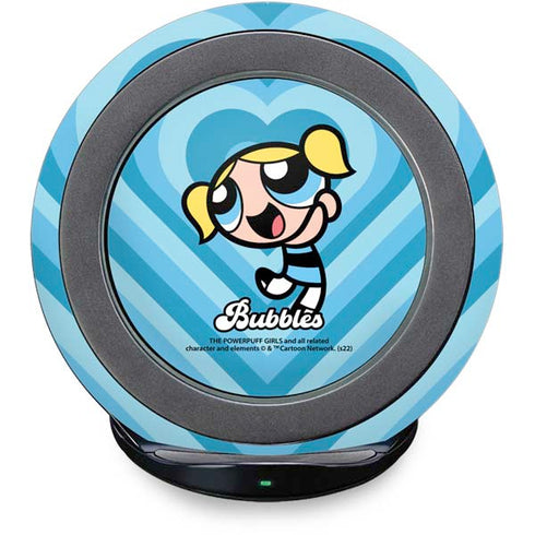 Cartoon Network Powerpuff Girls Bubbles Blue Hearts Fast Charge Wireless Charging Stand Skin