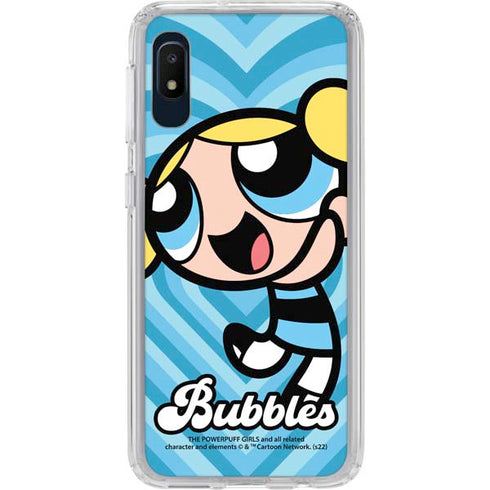 Cartoon Network Powerpuff Girls Bubbles Blue Hearts Galaxy A10e Clear Case