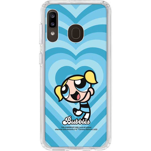 Cartoon Network Powerpuff Girls Bubbles Blue Hearts Galaxy A20 Clear Case