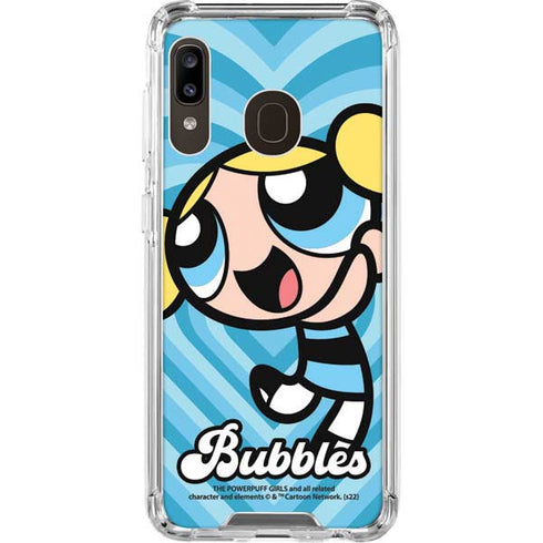 Cartoon Network Powerpuff Girls Bubbles Blue Hearts Galaxy A30 Clear Case