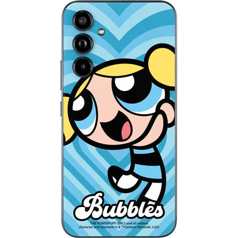 Cartoon Network Powerpuff Girls Bubbles Blue Hearts Galaxy A54 5G Skin