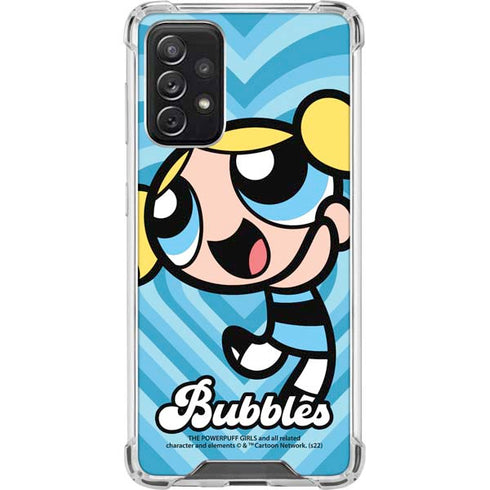 Cartoon Network Powerpuff Girls Bubbles Blue Hearts Galaxy A72 5G Clear Case