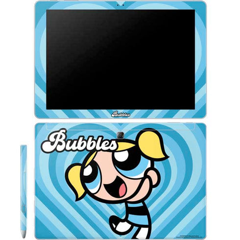 Cartoon Network Powerpuff Girls Bubbles Blue Hearts Galaxy Book 12in Skin