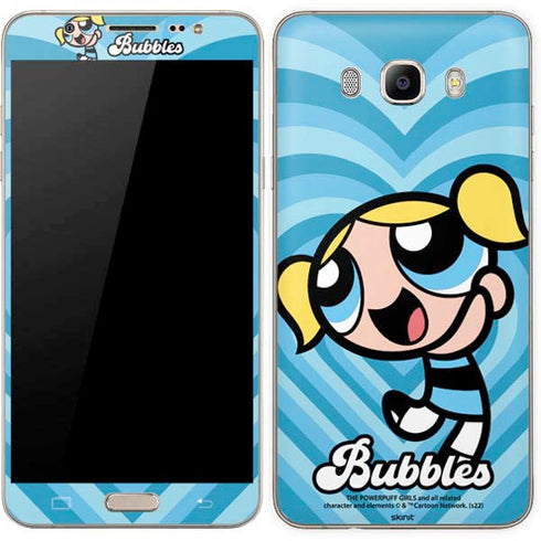 Cartoon Network Powerpuff Girls Bubbles Blue Hearts Galaxy J7 Skin