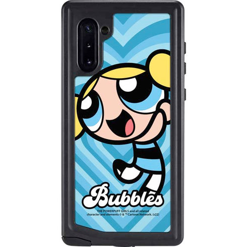 Cartoon Network Powerpuff Girls Bubbles Blue Hearts Galaxy Note 10 Waterproof Case