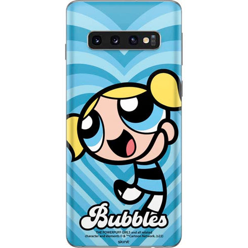 Cartoon Network Powerpuff Girls Bubbles Blue Hearts Galaxy S10 Skin