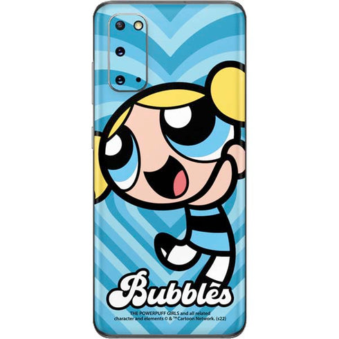 Cartoon Network Powerpuff Girls Bubbles Blue Hearts Galaxy S20 Skin