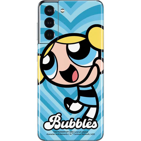 Cartoon Network Powerpuff Girls Bubbles Blue Hearts Galaxy S21 5G Skin