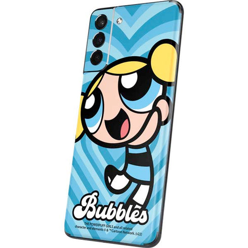 Cartoon Network Powerpuff Girls Bubbles Blue Hearts Galaxy S21 5G Skin