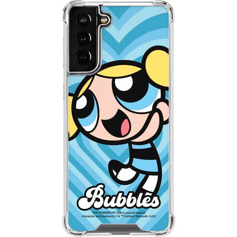 Cartoon Network Powerpuff Girls Bubbles Blue Hearts Galaxy S21 FE Clear Case