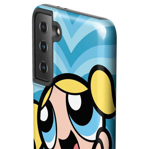 Cartoon Network Powerpuff Girls Bubbles Blue Hearts Galaxy S21 Plus 5G Pro Case