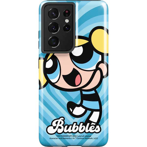 Cartoon Network Powerpuff Girls Bubbles Blue Hearts Galaxy S21 Ultra 5G Pro Case