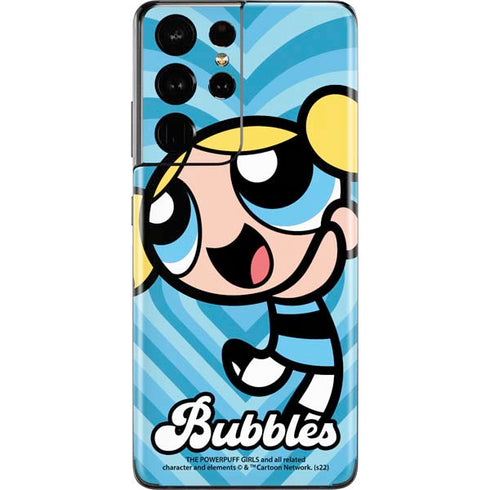 Cartoon Network Powerpuff Girls Bubbles Blue Hearts Galaxy S21 Ultra 5G Skin