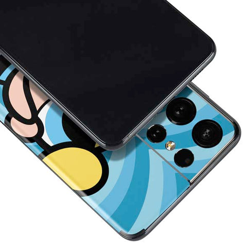 Cartoon Network Powerpuff Girls Bubbles Blue Hearts Galaxy S21 Ultra 5G Skin