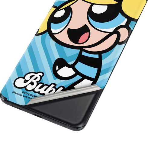 Cartoon Network Powerpuff Girls Bubbles Blue Hearts Galaxy S21 Ultra 5G Skin
