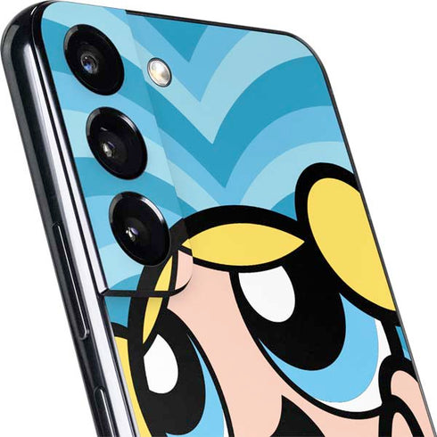 Cartoon Network Powerpuff Girls Bubbles Blue Hearts Galaxy S22 Plus Skin