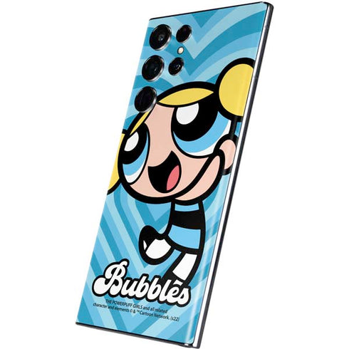 Cartoon Network Powerpuff Girls Bubbles Blue Hearts Galaxy S22 Ultra Skin