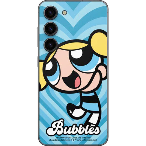 Cartoon Network Powerpuff Girls Bubbles Blue Hearts Galaxy S23 Skin