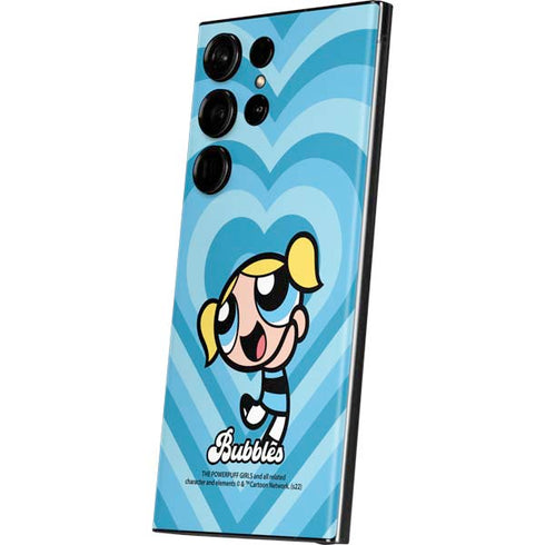 Cartoon Network Powerpuff Girls Bubbles Blue Hearts Galaxy S23 Ultra Skin
