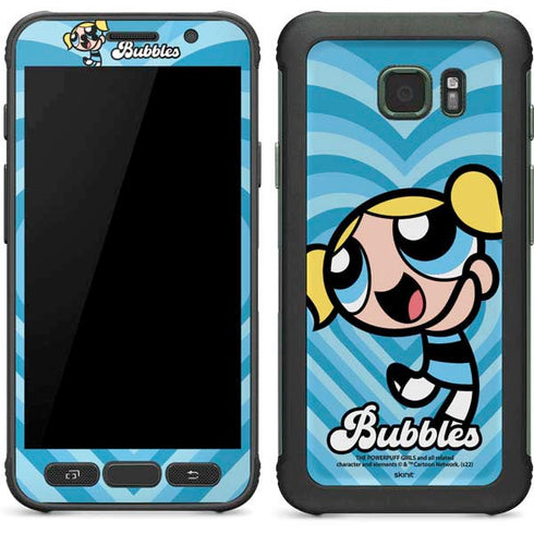 Cartoon Network Powerpuff Girls Bubbles Blue Hearts Galaxy S7 Active Skin