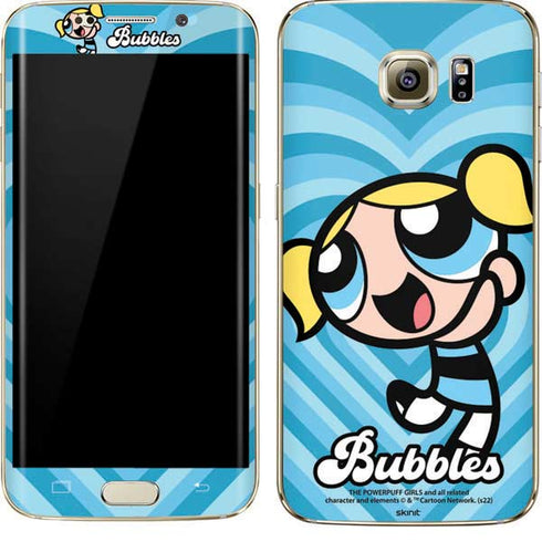 Cartoon Network Powerpuff Girls Bubbles Blue Hearts Galaxy S7 Edge Skin