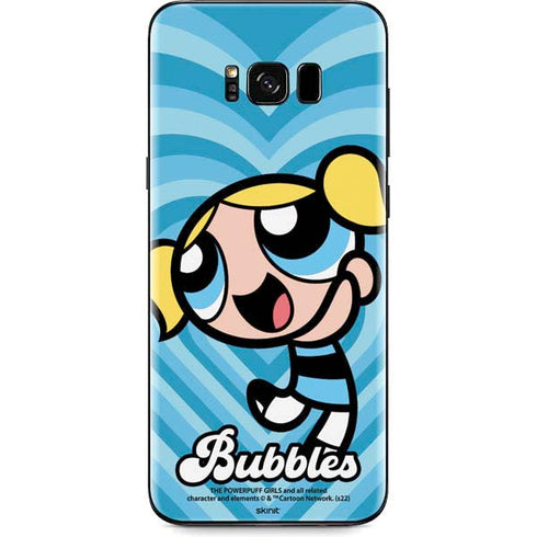 Cartoon Network Powerpuff Girls Bubbles Blue Hearts Galaxy S8 Skin