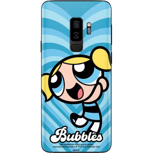 Cartoon Network Powerpuff Girls Bubbles Blue Hearts Galaxy S9 Plus Skin