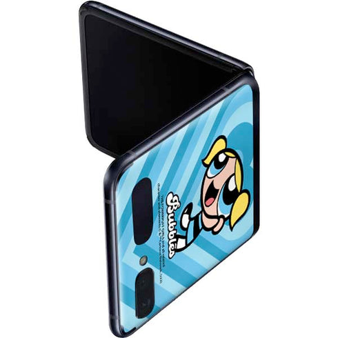 Cartoon Network Powerpuff Girls Bubbles Blue Hearts Galaxy Z Flip Skin