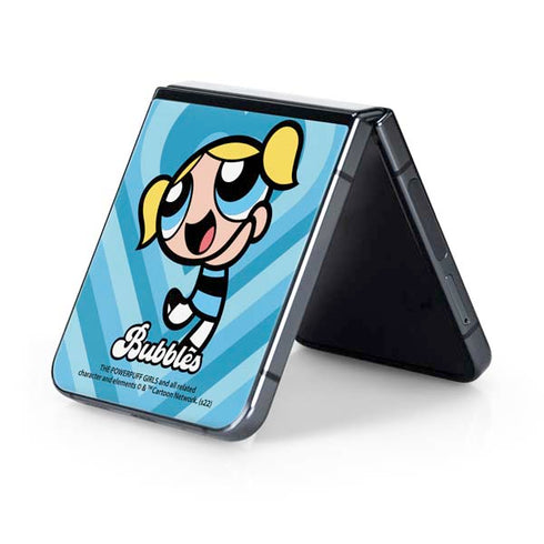 Cartoon Network Powerpuff Girls Bubbles Blue Hearts Galaxy Z Flip5 5G Skin