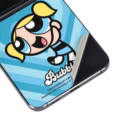 Cartoon Network Powerpuff Girls Bubbles Blue Hearts Galaxy Z Flip5 5G Skin