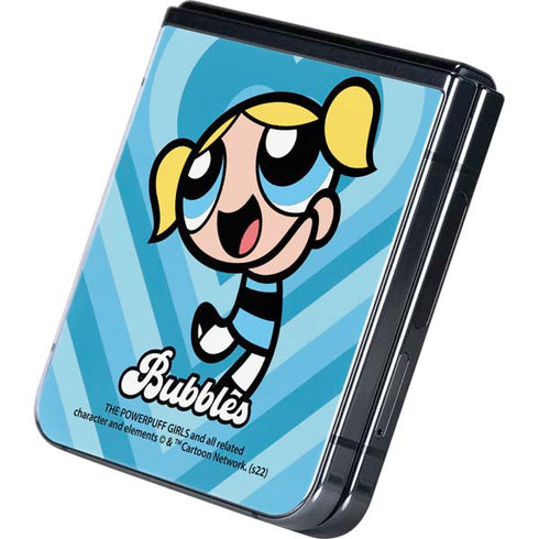 Cartoon Network Powerpuff Girls Bubbles Blue Hearts Galaxy Z Flip5 5G Skin