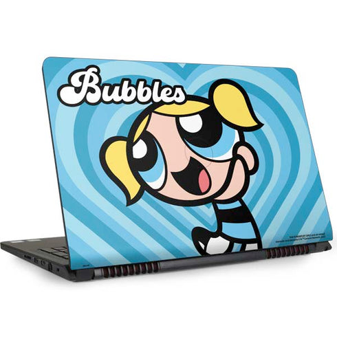 Cartoon Network Powerpuff Girls Bubbles Blue Hearts Dell Inspiron Skin