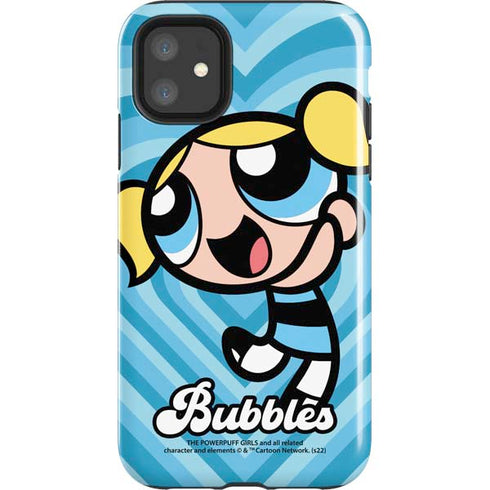 Cartoon Network Powerpuff Girls Bubbles Blue Hearts iPhone 11 Impact Case