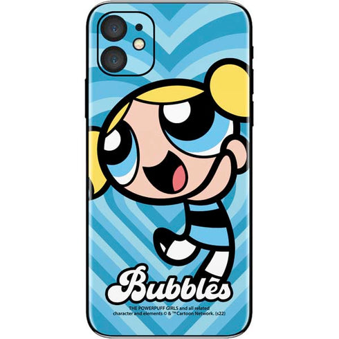 Cartoon Network Powerpuff Girls Bubbles Blue Hearts iPhone 11 Skin