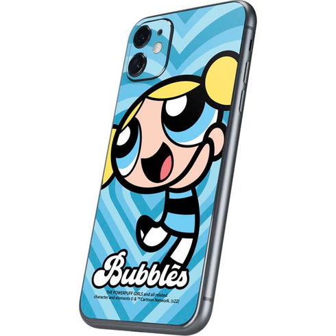 Cartoon Network Powerpuff Girls Bubbles Blue Hearts iPhone 11 Skin