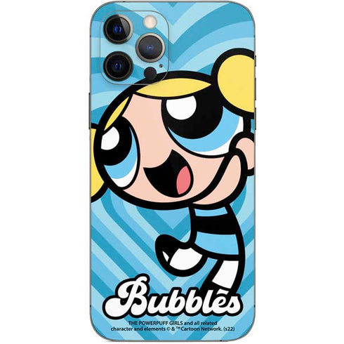 Cartoon Network Powerpuff Girls Bubbles Blue Hearts iPhone 12 Pro Skin