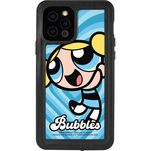 Cartoon Network Powerpuff Girls Bubbles Blue Hearts iPhone 12 Pro Waterproof Case