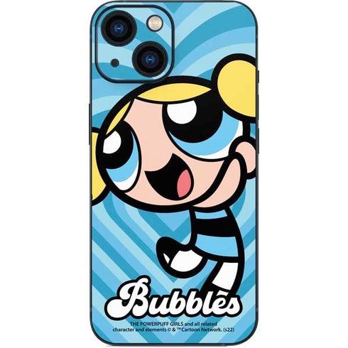 Cartoon Network Powerpuff Girls Bubbles Blue Hearts iPhone 13 Mini Skin