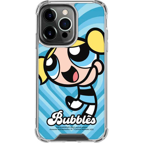 Cartoon Network Powerpuff Girls Bubbles Blue Hearts iPhone 13 Pro Clear Case